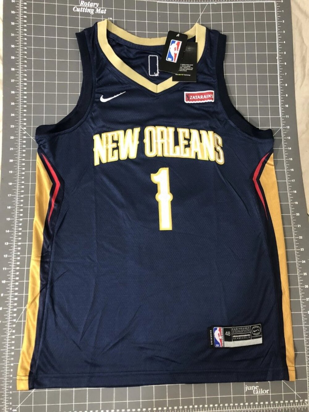 NIKE New Orleans Pelicans Zion Williams Authentic Swingman Jersey-Blue, Stitched